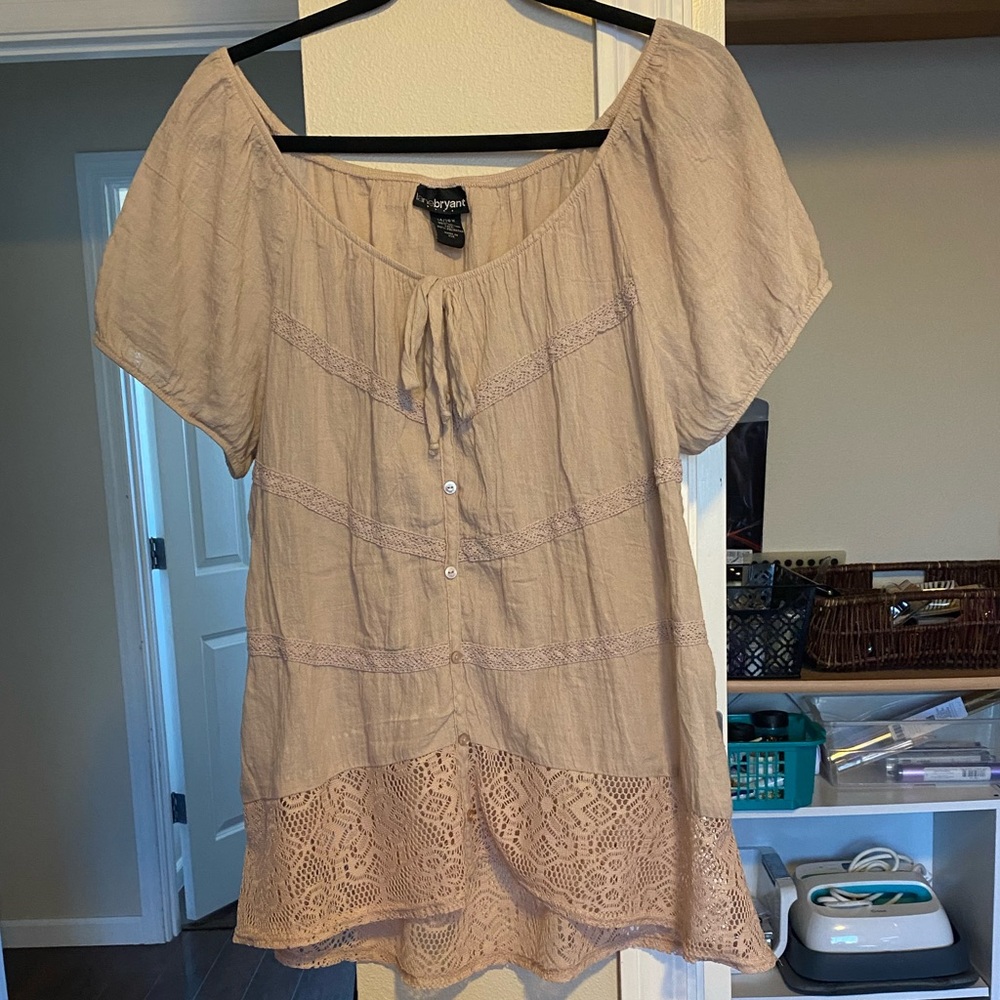 Lane Bryant Lacy Button Up Top Size 14/16